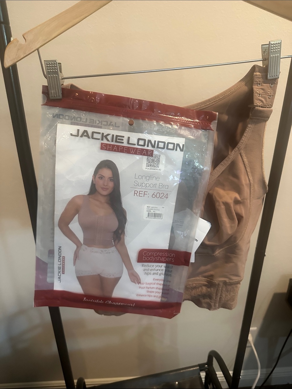 Jackie London Longline Support Bra in Tan
